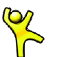 LITTLE YELLOW DUDE FROM THE AOL LOGO BUSTING A FUCKING MOVE